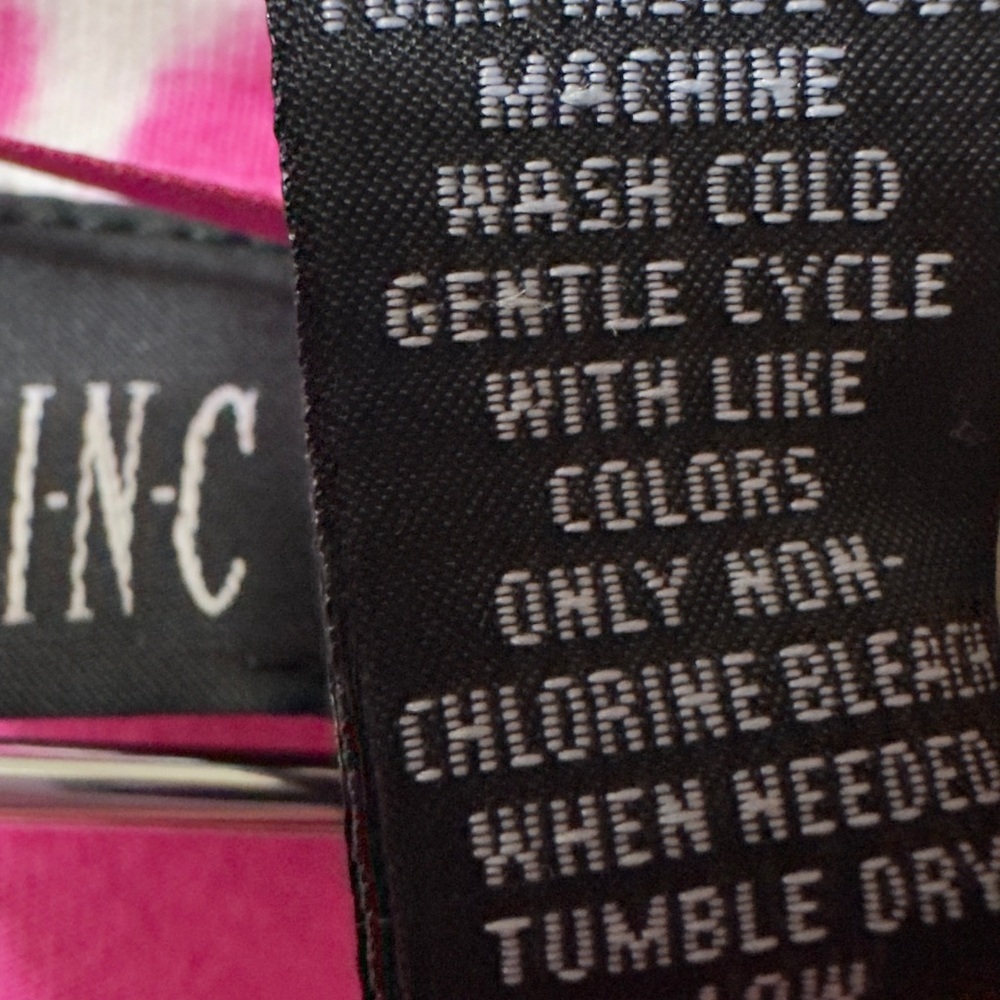 INC | NWOT Pink & White Tie-Dye V-Neck Top (Size S) - Picture 8 of 11